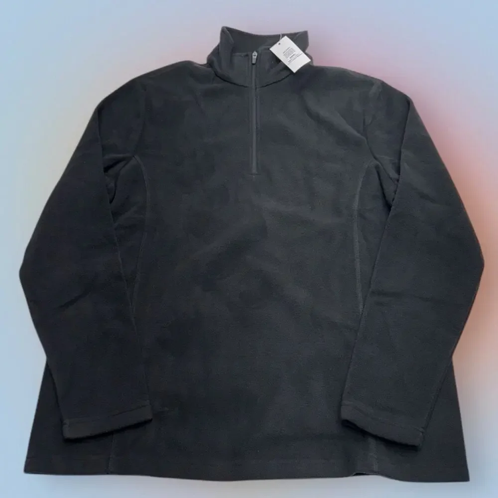 LANDS END Gray Fleece Pullover Jacket YOUTH MEDIUM (10-12)